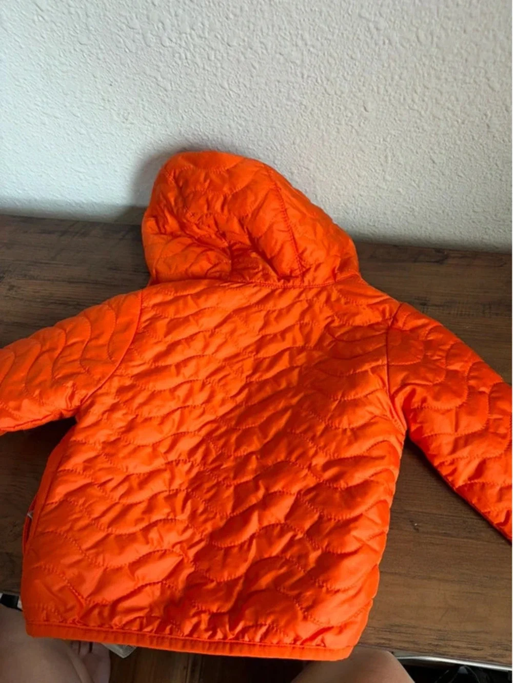 Columbia Reversible Orange/Plaid Puffer Coat size 6-12M
